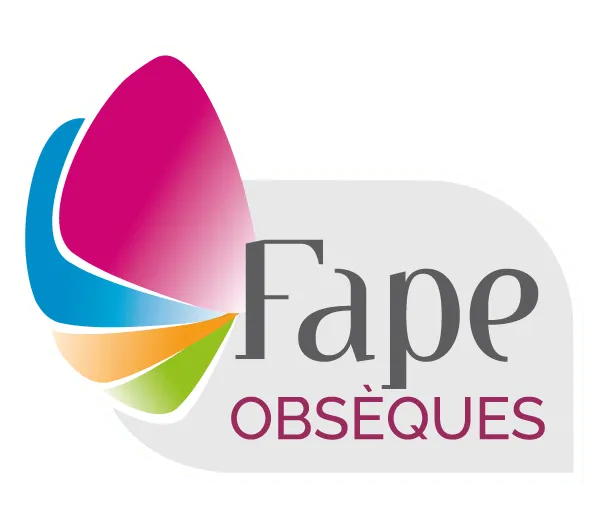 Logo Fape Obsèques composé de formes colorées et du texte Fape OBSÈQUES